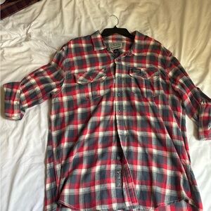 Marc Ecko Men's Red and Gray Plaid Shirt